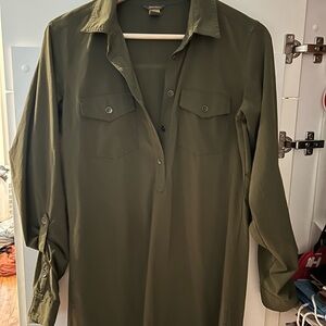 Eddie Bauer Forest Green Shirt Dress small size